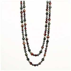 Multicolor freshwater pearl ropes by Patty Tobin