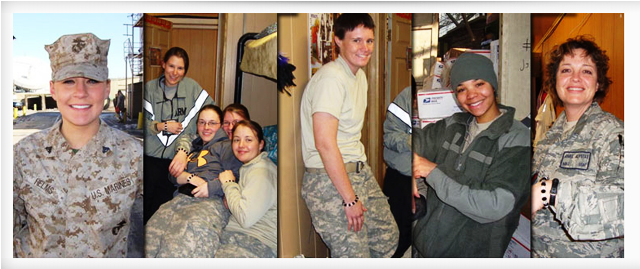 Women in the military wearing their Shining Service Bracelets