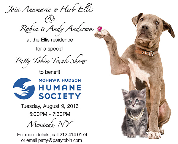 patty tobin fundraiser trunk show  for Mohawk Hudson Humane Society