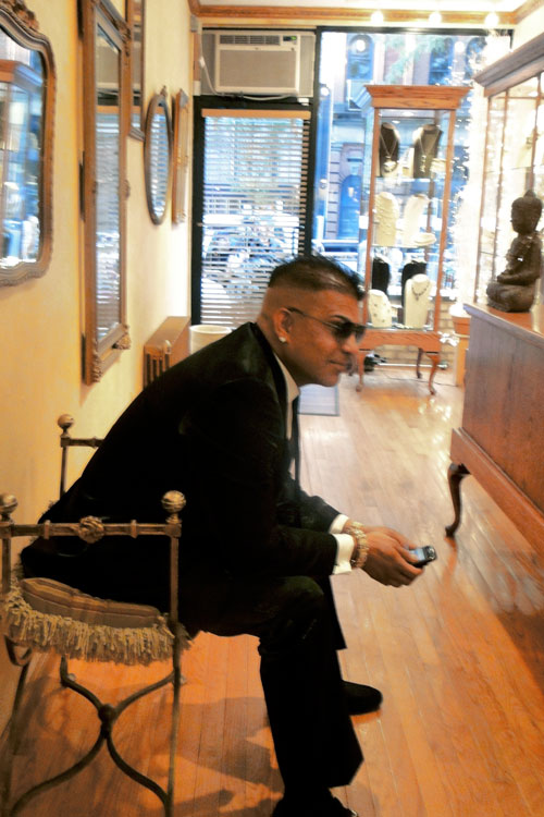 Prince Malik takes a break before shooting his new music video,