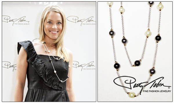 Jill Dobson wearing Patty Tobin shell pearl chain necklace