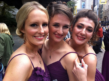 Beautiful fall brides wearing patty tobin neclace and earrings