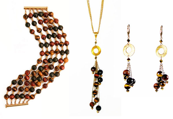 patty tobin fall 2015 fashion jewelry multicolor tiger eye gemstone jewelry